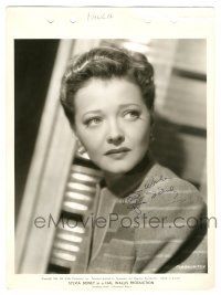 1a604 SYLVIA SIDNEY signed 8x11 key book still '46 head & shoulders portrait from Searching Wind!