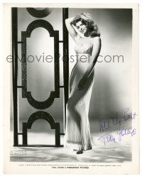 1a609 TINA LOUISE signed 8x10.25 still '58 full-length super sexy portrait in sheer nightgown!
