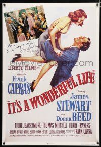 1a625 IT'S A WONDERFUL LIFE signed 27x40 REPRO poster '96 by Jimmy Hawkins, who was a Bailey child!