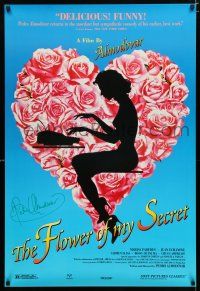 1a220 FLOWER OF MY SECRET signed 1sh '96 by director Pedro Almodovar, sexy silhouette artwork!