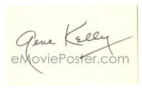 1a255 GENE KELLY signed 3x5 index card '80s it can be matted & framed with a still!
