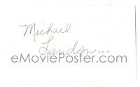 1a265 MICHAEL LANDON signed 3x5 index card '80s it can be matted & framed with a still!