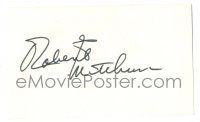 1a267 ROBERT MITCHUM signed 3x5 index card '80s it can be matted & framed with a still!