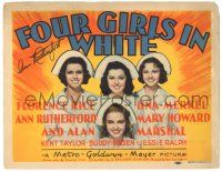 1a024 4 GIRLS IN WHITE signed TC '39 by Ann Rutherford, who's a nurse with Rice, Merkel & Howard!