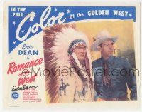 1a630 EDDIE DEAN signed REPRO LC '80s singing cowboy w/Native American chief in Romance of the West!