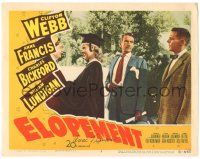 1a029 ELOPEMENT signed LC #2 '51 by Anne Francis, who's wearing a cap & gown by Clifton Webb!