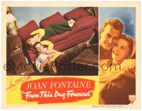 1a033 FROM THIS DAY FORWARD signed LC '46 by Joan Fontaine, who's on couch laughing w/ Mark Stevens