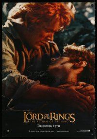 1a627 LORD OF THE RINGS: THE RETURN OF THE KING signed REPRO 1sh '03 by Sean Astin, who's w/Frodo!