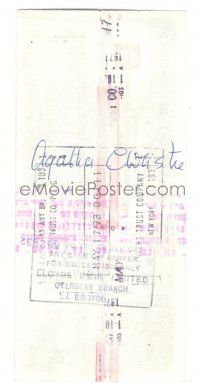 1a281 AGATHA CHRISTIE signed canceled check '73 collector Hosking gave her $2.70 return shipping!
