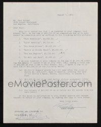 1a121 AUDIE MURPHY signed 8.5x11 promissory note '63 he owes $23,550.32 in commissions to agent!