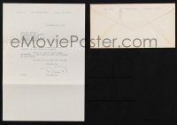 1a241 DAN DURYEA signed letter '50 declining an offer from a fan to see The Glass Menagerie!