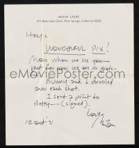 1a245 MILTON CANIFF signed letter '71 thanking a friend for some wonderful pictures!