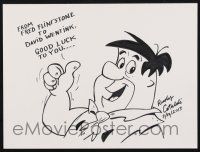 1a137 RUDY CATALDI signed 9x12 pen drawing '13 the longtime cartoon animator drew Fred Flintstone!
