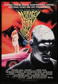 1a206 NATURAL BORN KILLERS signed video poster '94 by Oliver Stone, cool image of Harrelson & Lewis