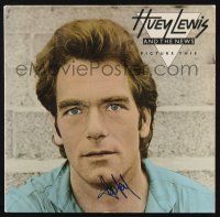 1a012 HUEY LEWIS signed album sleeve '82 on the cover of Picture This!