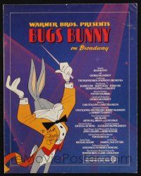 1a124 CHUCK JONES signed program '90 on a great cartoon image from Bugs Bunny on Broadway!