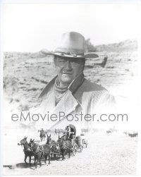 1b056 COWBOYS deluxe 11x14 still '72 cool montage of John Wayne looming over covered wagon!