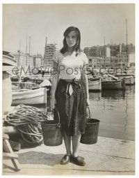1b085 FANNY deluxe 10.25x13.25 still '61 c/u of fishmonger's daughter Leslie Caron by Zinn Arthur!