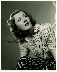 1b129 IRENE DUNNE deluxe 11x13.75 still '40s great seated portrait wearing polka dots by Ray Jones!