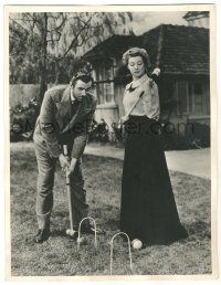1b062 DESIRE ME deluxe 10x13 still '47 Greer Garson & Pidgeon play croquet from Madame Curie!