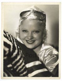 1b182 MARY CARLISLE deluxe 10x13 still '30s smiling portrait as a modern aviatrix by Hurrel!