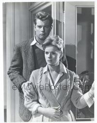 1b233 SUSAN SLADE deluxe 10.5x13.5 still '61 close up of Troy Donahue & worried Connie Stevens!