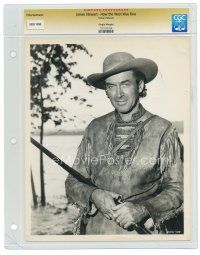 1b284 HOW THE WEST WAS WON slabbed 8x10 still '64 portrait of mountain man James Stewart with rifle!