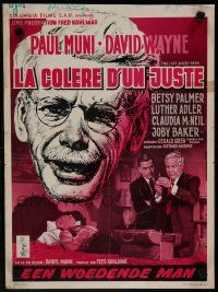 1c145 LAST ANGRY MAN Belgian '59 Paul Muni is a dedicated doctor from the slums exploited by TV!