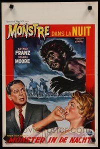 1c152 MONSTER ON THE CAMPUS Belgian '58 Jack Arnold, artwork of beast amok at college!