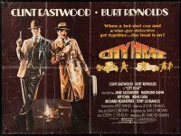 1c275 CITY HEAT British quad '85 art of Clint Eastwood & Burt Reynolds the detective by Fennimore!