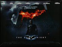 1c277 DARK KNIGHT DS British quad '08 Christian Bale as Batman in front of flaming building!