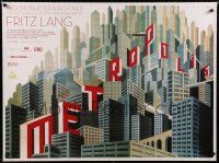 1c312 METROPOLIS DS British quad R10 Fritz Lang classic, art of city by Bilinsky!