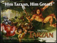 1c334 TARZAN DS British quad '99 Disney jungle cartoon, from Edgar Rice Burroughs story!