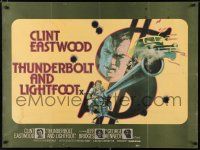 1c337 THUNDERBOLT & LIGHTFOOT British quad '74 Putzu artwork of Clint Eastwood with HUGE gun!