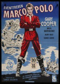 1c758 ADVENTURES OF MARCO POLO Danish R49 Gary Cooper, Basil Rathbone, Wenzel art!
