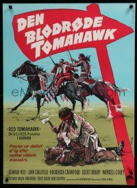 1c817 RED TOMAHAWK Danish '66 the prairie blazes with the West's worst massacre!