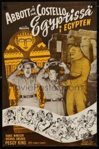 1c346 ABBOTT & COSTELLO MEET THE MUMMY Finnish '55 Bud & Lou are back in their mummy's arms!
