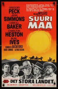 1c353 BIG COUNTRY Finnish '58 Gregory Peck, Charlton Heston, William Wyler classic!