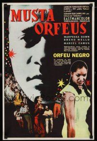1c355 BLACK ORPHEUS Finnish '59 Marcel Camus' Orfeu Negro, best art by Georges Allard!