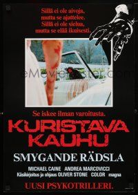 1c374 HAND Finnish '83 Oliver Stone directed, image of Michael Caine covered in blood!