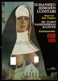 1c388 LOVE LETTERS OF A PORTUGUESE NUN Finnish '77 Jesus Franco nunsploitation, topless nun!