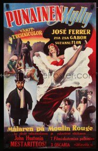1c396 MOULIN ROUGE Finnish '53 Jose Ferrer as Toulouse-Lautrec, art of sexy French dancer!