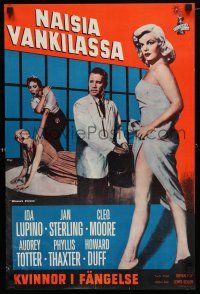 1c427 WOMEN'S PRISON Finnish '54 Ida Lupino & super sexy convict Cleo Moore, sensational scandal!