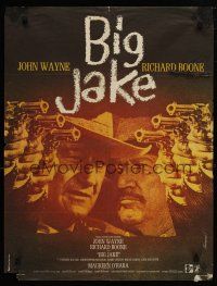 1c096 BIG JAKE French 23x32 '71 cool Ferracci art of Richard Boone & John Wayne!