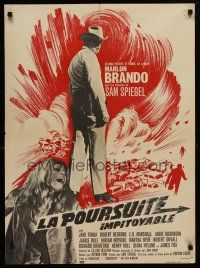 1c100 CHASE French 23x32 '66 Robert Redford, different art of Marlon Brando & Jane Fonda!