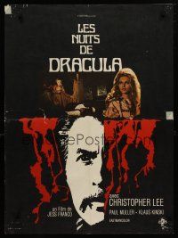 1c101 COUNT DRACULA French 23x32 '71 directed by Jesus Franco, Christoper Lee as the vampire!