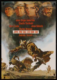 1c044 ONCE UPON A TIME IN THE WEST German R80s Leone, art of Cardinale, Fonda, Bronson & Robards!