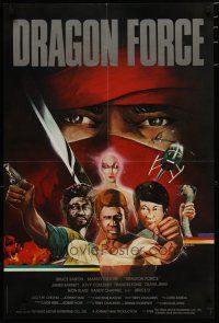 1c009 POWERFORCE Hong Kong '82 Dragon Force, cool kung fu artwork of Bruce Baron & Bruce Li!!