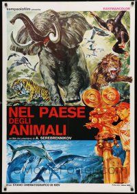 1c449 NEL PAESE DEGLI ANIMALI Italian 1sh '82 Stefano art for Russian animal nature documentary!