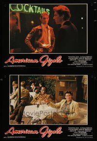 1c458 AMERICAN GIGOLO set of 8 Italian 13x18 pbustas '80 male prostitute Richard Gere is framed!